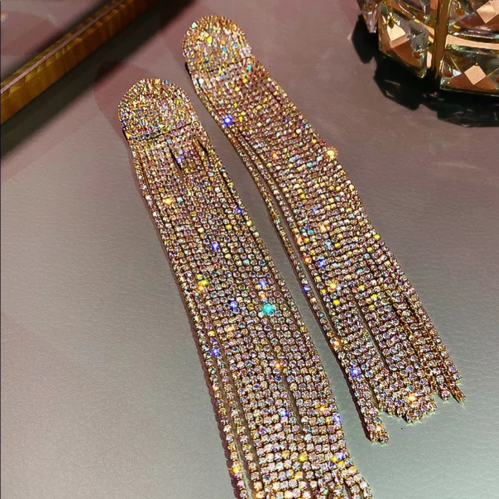 Lovely star long earrings  gold or silver